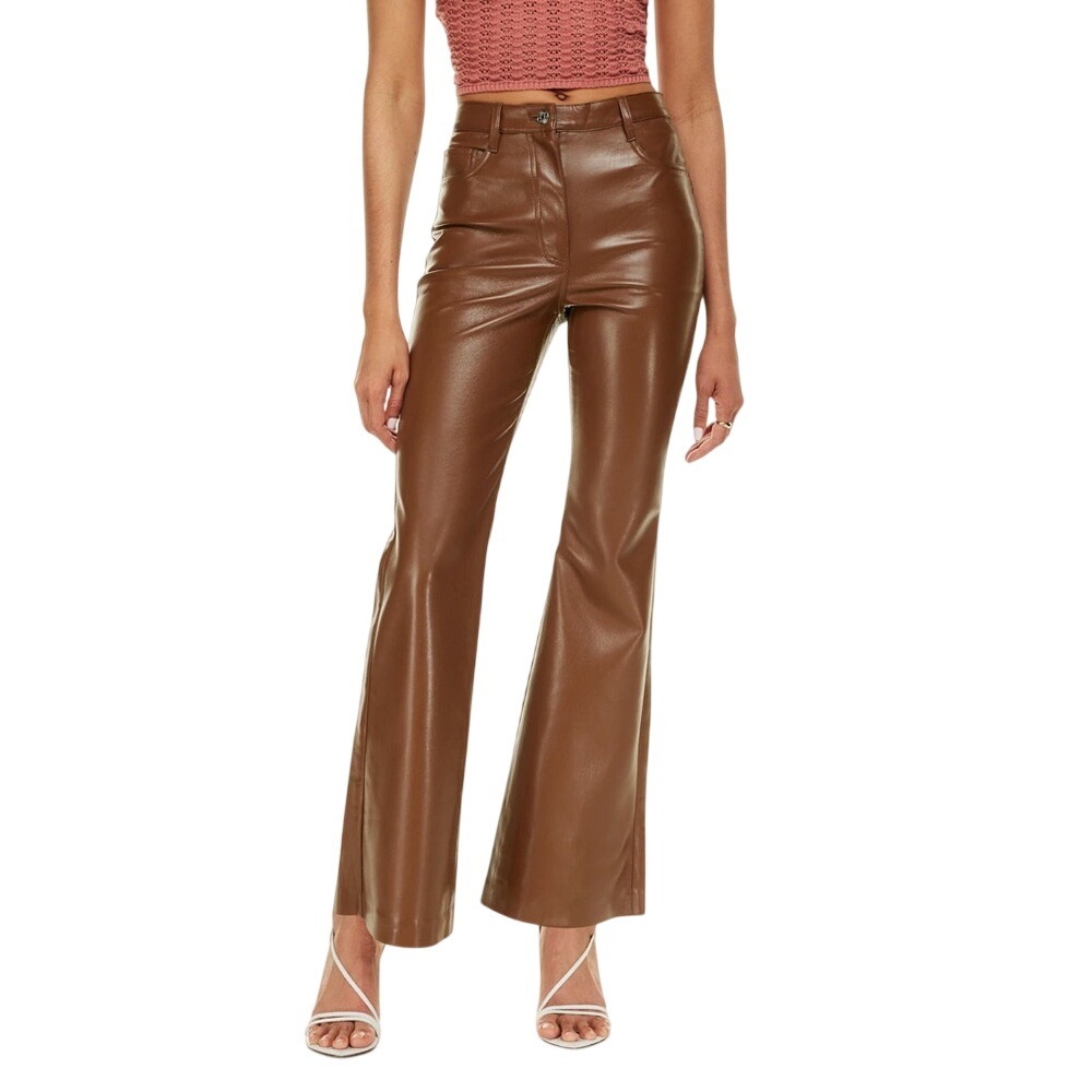Wilfred‎ New Size 12 Melina Flare Pant in Vegan Faux Leather Chestnut Brown